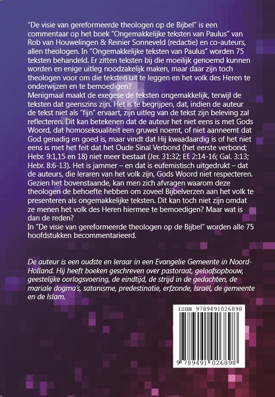 Achterkant van De visie van gereformeerde theologen op de Bijbel
