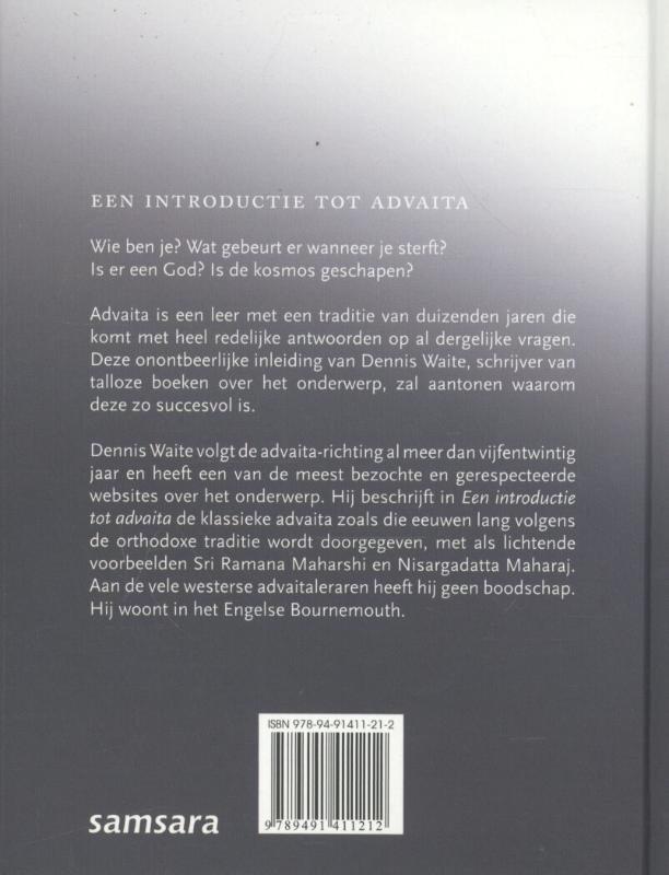 Achterkant van Een introductie tot advaita