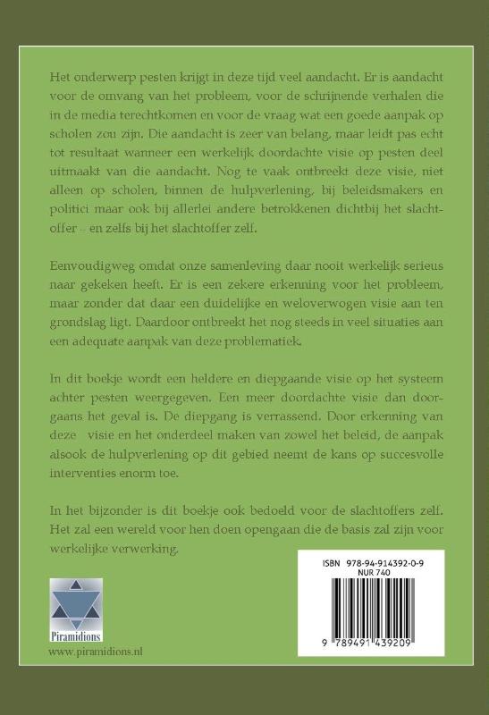 Achterkant van Visie op pesten