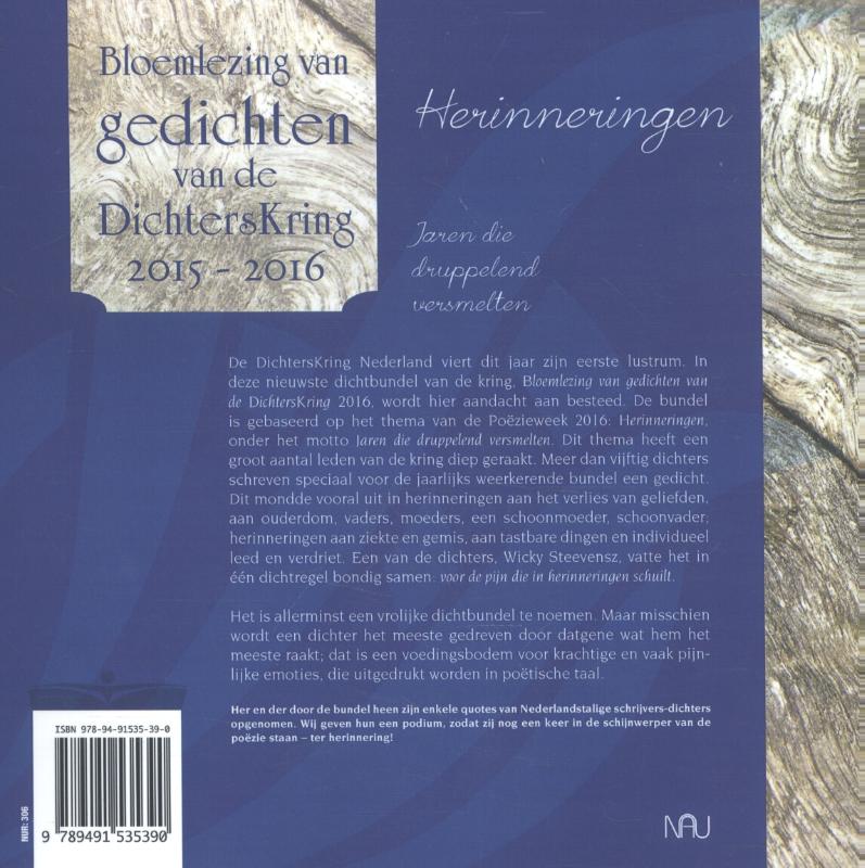 Achterkant van Bloemlezing van gedichten van de DichtersKring 2015-2016