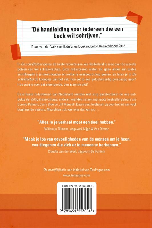 Achterkant van De schrijfbijbel