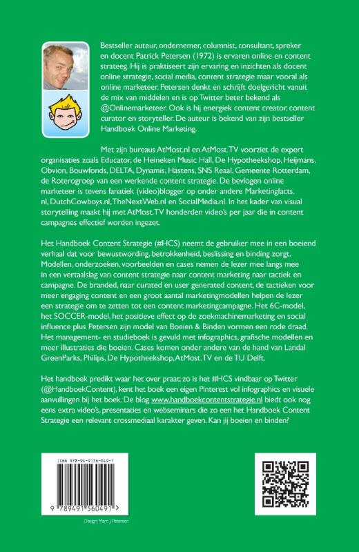 Achterkant van Handboek content strategie