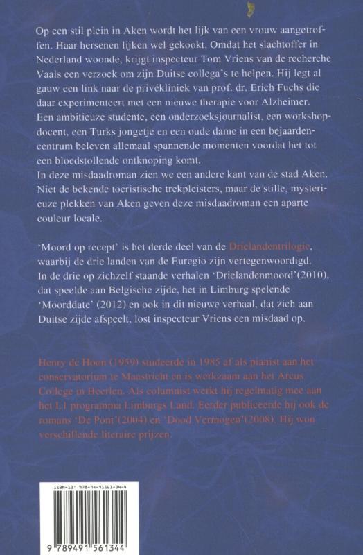 Achterkant van Moord op recept