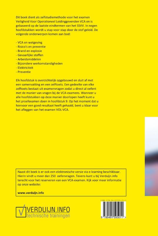 Achterkant van Veiligheid voor operationeel leidinggevenden Vol-VCA