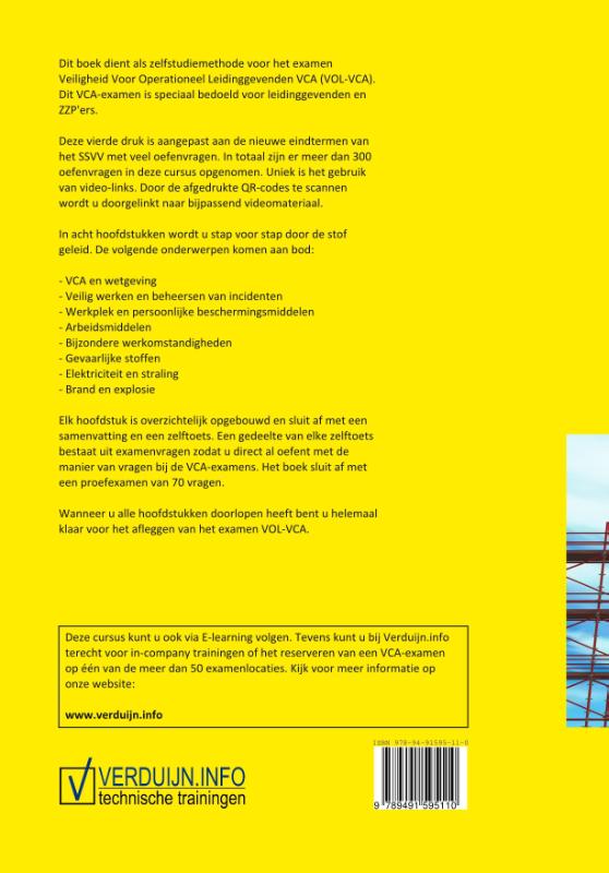 Achterkant van Veiligheid voor Operationeel Leidinggevenden VOL-VCA