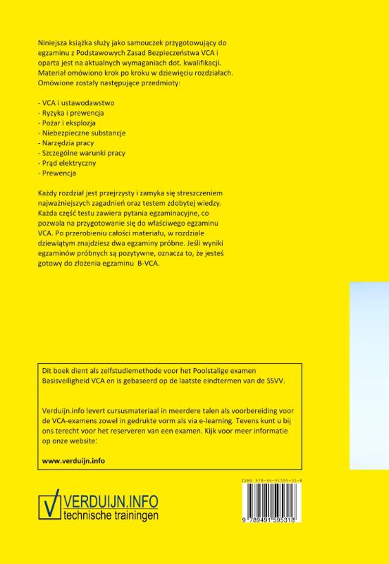Achterkant van Kurs Podstawowy Zasad BHP (B-VCA)