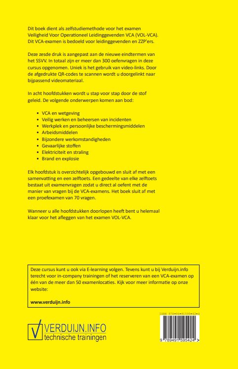 Achterkant van Veiligheid voor Operationeel Leidinggevenden VCA