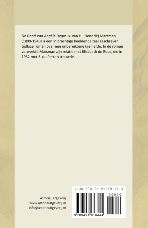 Achterkant van De dood van Angèle Degroux