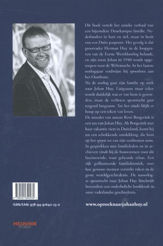 Achterkant van Op zoek naar Johan Huy