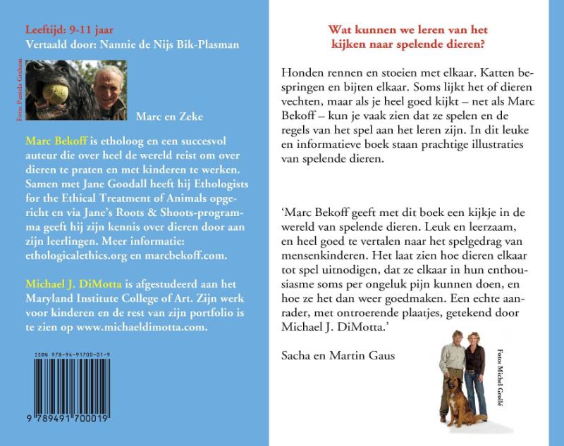 Achterkant van Spelende dieren