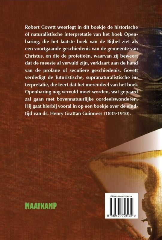 Achterkant van De interpretatie van het boek Openbaring