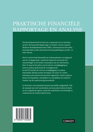 Achterkant van Praktische Financiële Rapportage en Analyse Theorieboek