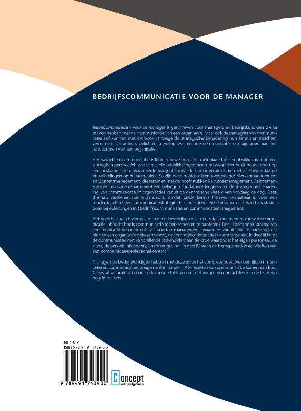 Achterkant van Bedrijfscommunicatie voor de manager