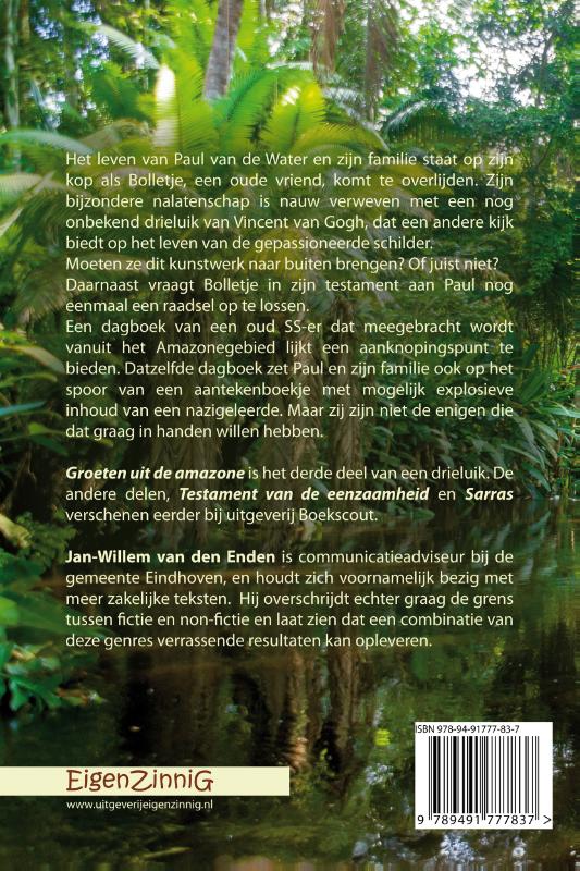 Achterkant van Groeten uit de Amazone