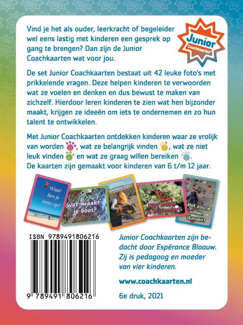 Achterkant van Junior coachkaarten