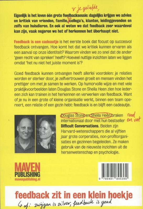 Achterkant van Feedback is een cadeautje