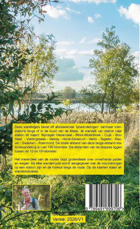 Achterkant van 11 stationswandelingen van Nijmegen naar Roermond langs de Maas