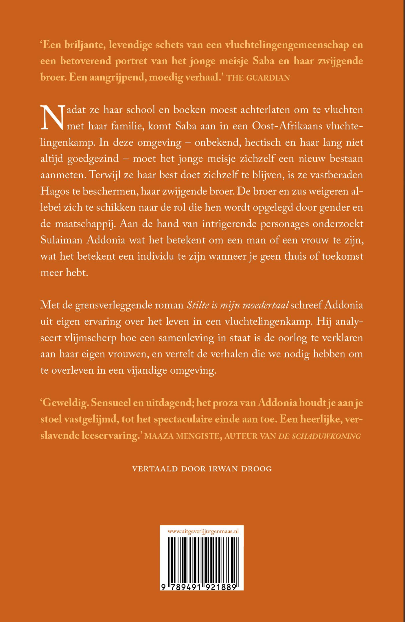Achterkant van Stilte is mijn moedertaal