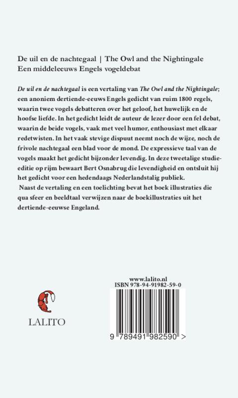 Achterkant van De uil en de nachtegaal