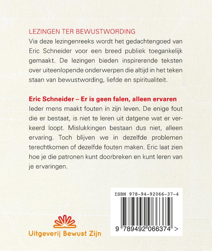 Achterkant van Er is geen falen alleen ervaren