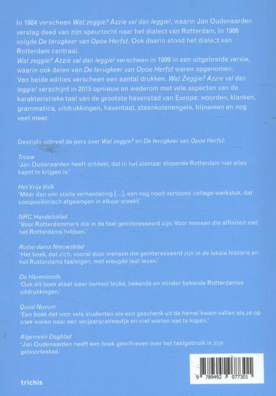 Achterkant van Wat zeggie? Azzie val dan leggie!
