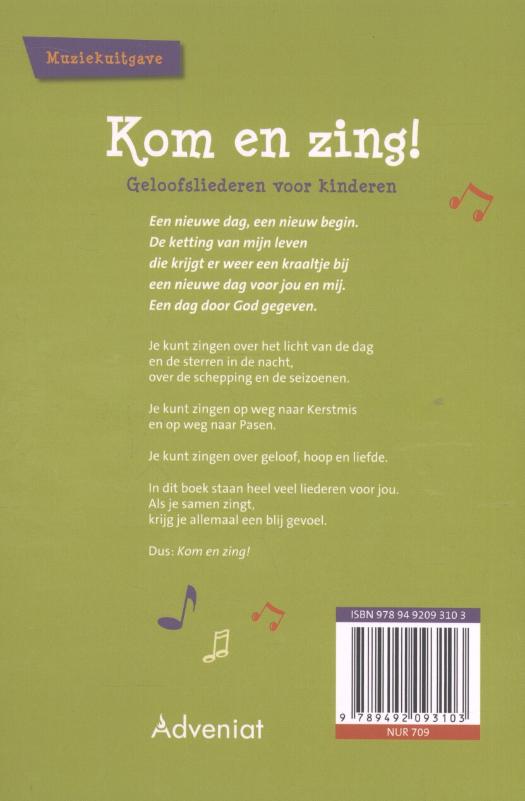 Achterkant van Kom en zing!