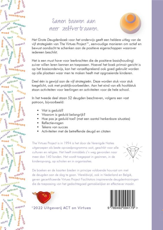 Achterkant van Het grote deugdenboek voor het onderwijs