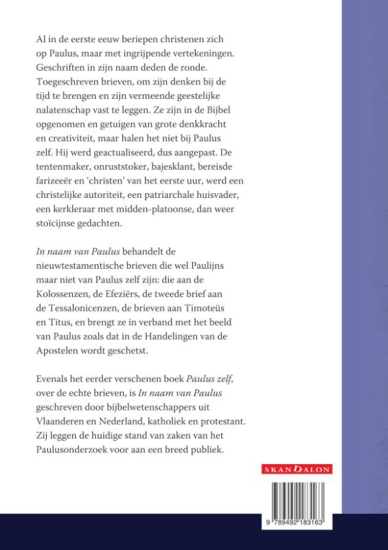 Achterkant van In naam van Paulus
