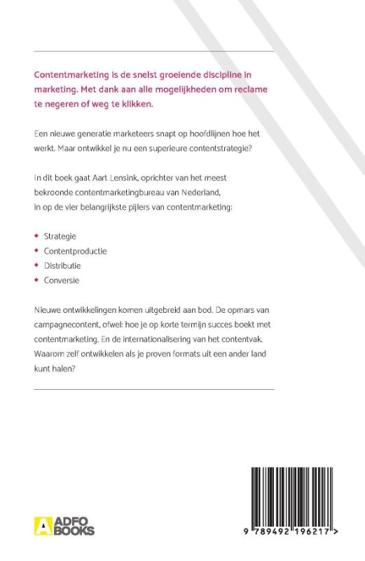 Achterkant van Aan de slag met content marketing