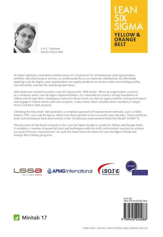 Achterkant van Lean six sigma yellow and orange belt
