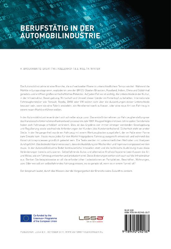 Achterkant van Berufstätig in der automobilindustrie