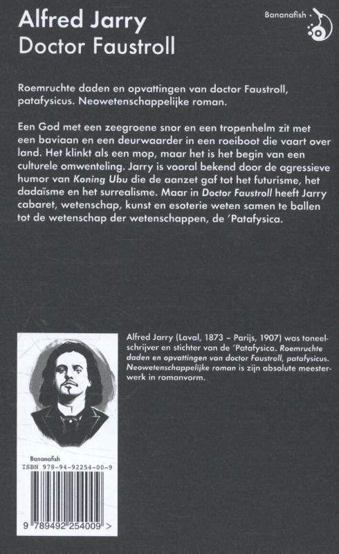 Achterkant van Roemruchtige daden en opvattingen van Doctor Faustroll