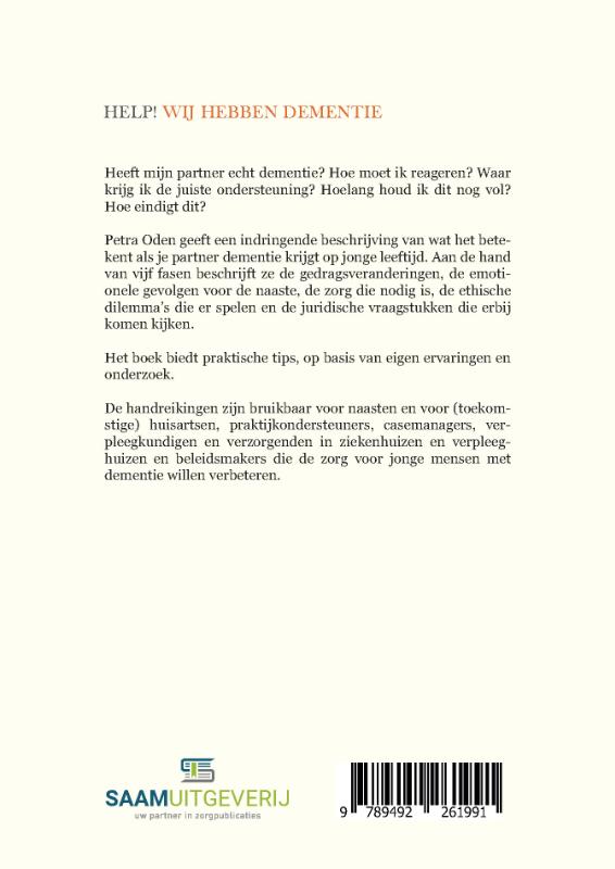 Achterkant van Help, wij hebben dementie