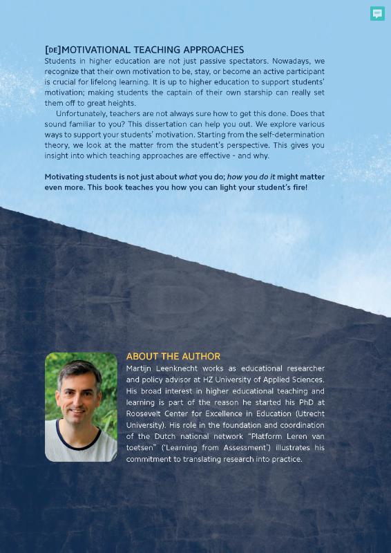 Achterkant van Student's Perspective on (De)Motivational Teaching Approaches in Higher Education