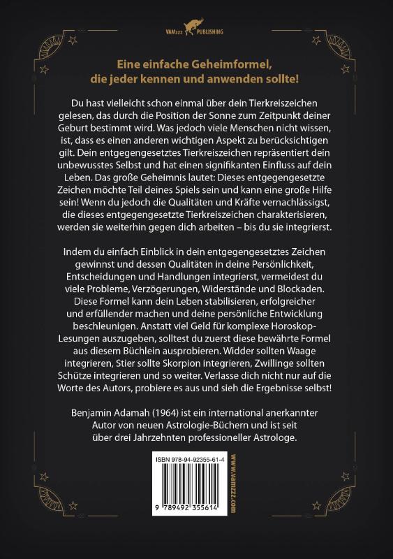 Achterkant van Sechs Achsen Astrologie