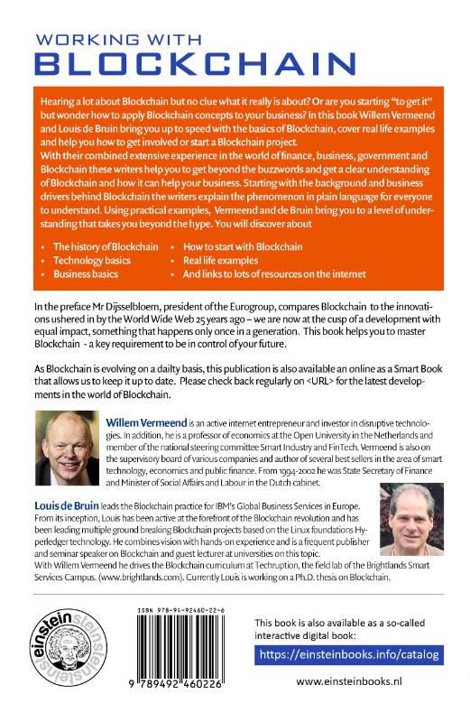 Achterkant van Working with Blockchain