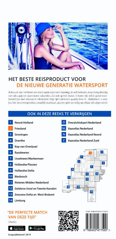 Achterkant van Vaarkaart Friesland 2019
