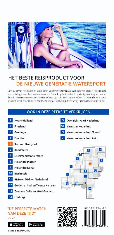 Achterkant van Vaarkaart Kop van Overijssel 2019