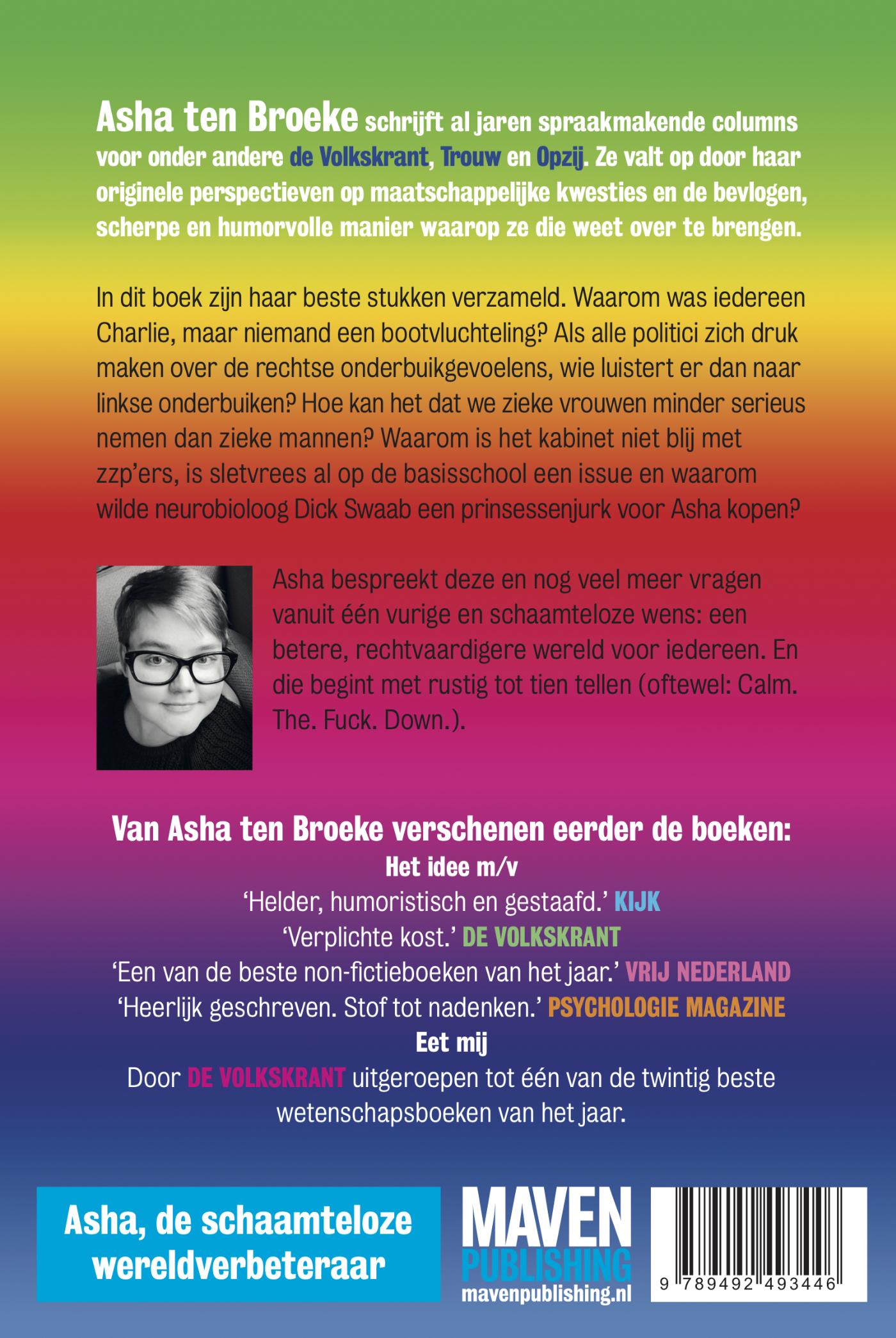Achterkant van Calm. The. Fuck. Down.
