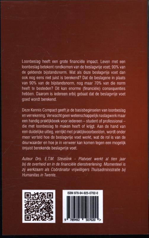 Achterkant van Loonbeslag en verrekening