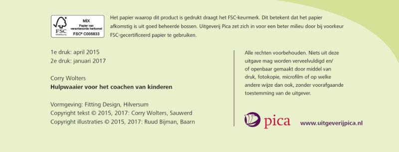 Achterkant van Hulpwaaier voor het coachen van kinderen