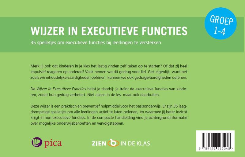 Achterkant van Wijzer in executieve functies - groep 1 tot en met 4