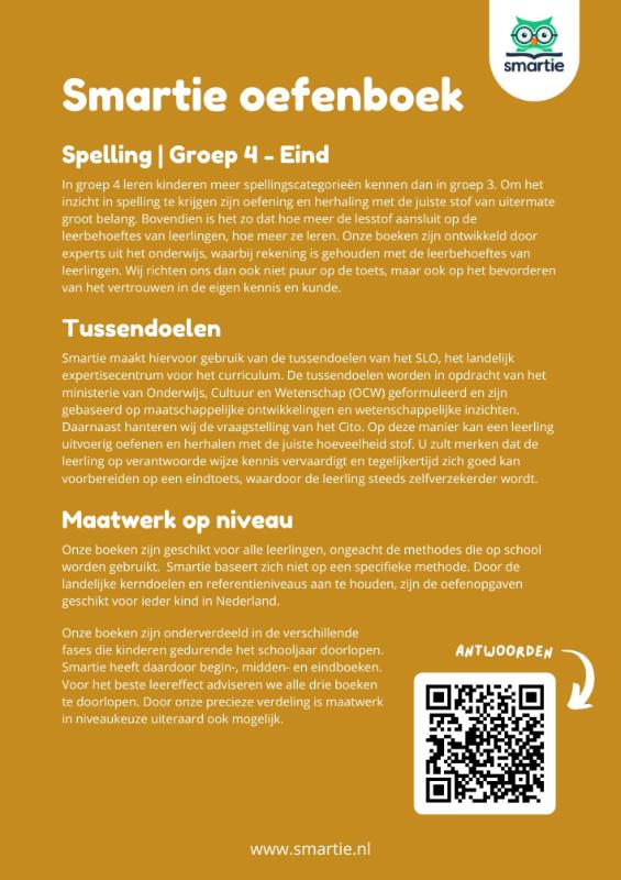 Achterkant van Spelling groep 4 - eind - Geschikt voor CITO, IEP en andere LVS