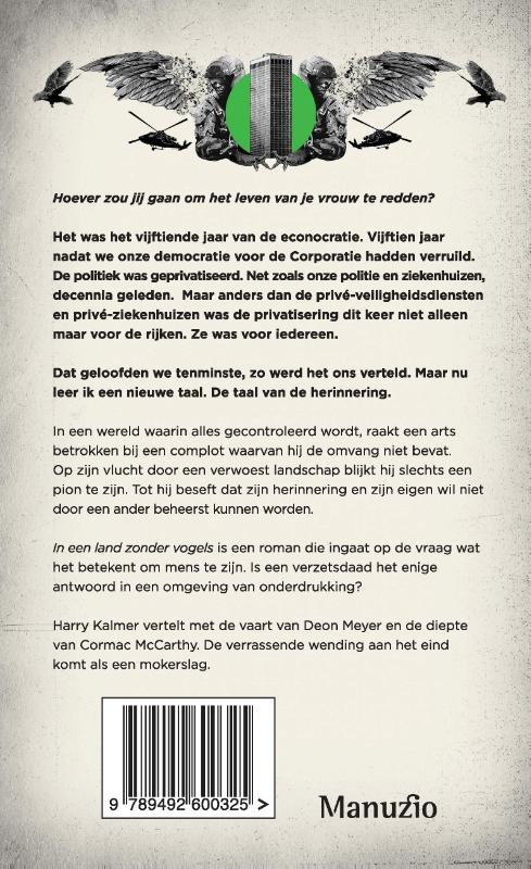 Achterkant van In een land zonder vogels