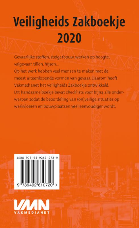 Achterkant van Veiligheids Zakboekje 2020