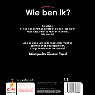 Achterkant van Wie ben ik? Boerderijdieren