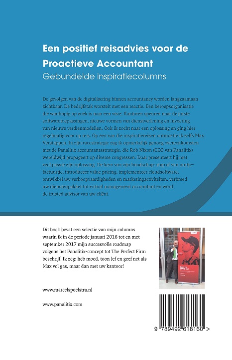 Achterkant van Een positief reisadvies van de Proactieve Accountant
