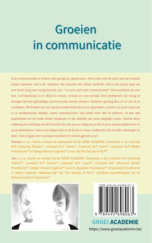 Achterkant van Groeien in communicatie
