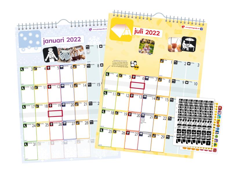 Achterkant van Pictogenda Kalender 2022 NL