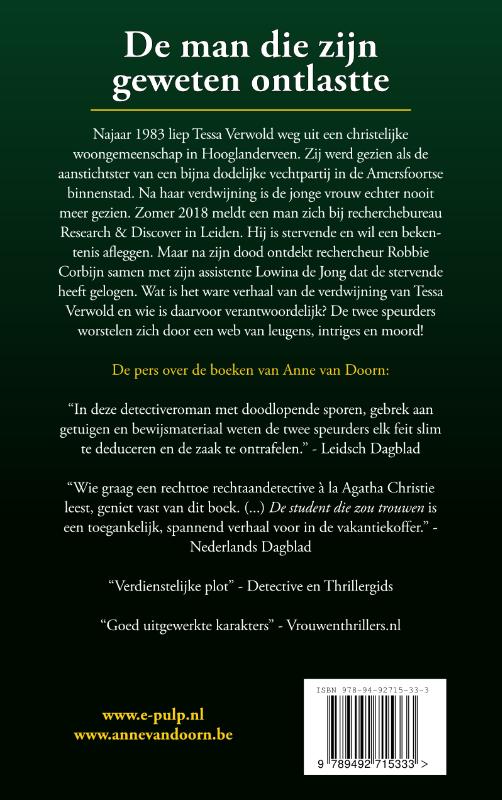 Achterkant van De man die zijn geweten ontlastte